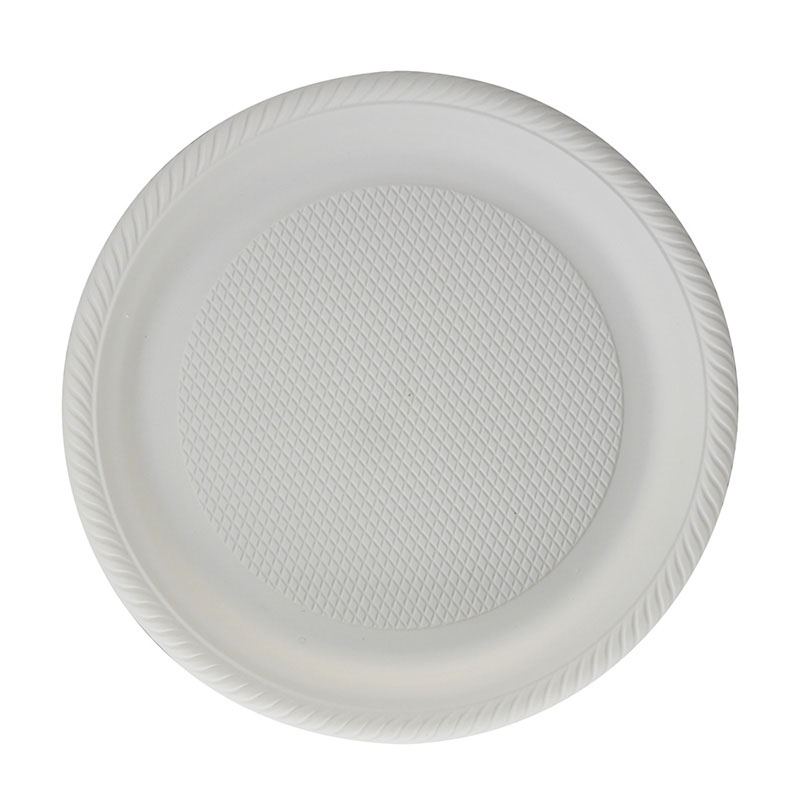 Biodegradable Cornstarch Plate Environmental Biodegradable Disposable Plastic Cornstarch Round Plates