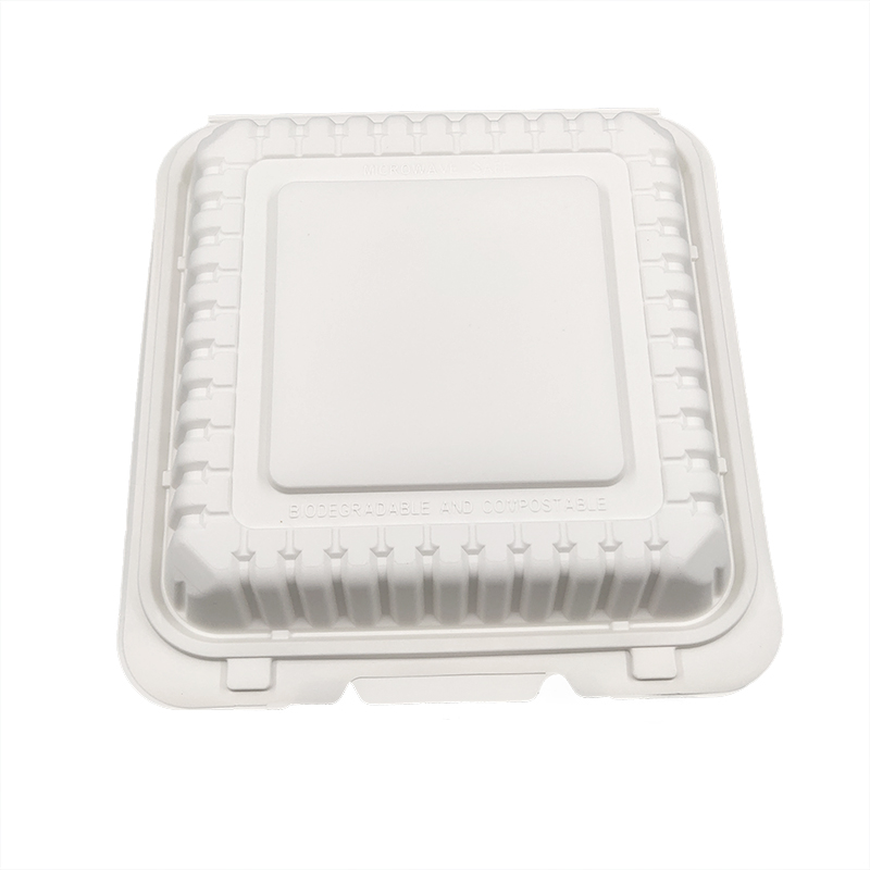 Disposable Food Meal Trays Biodegradable Food Takeaway Box Bento Lunch Boxes 9" Dinner Set Corn Starch Disposable Bento Box